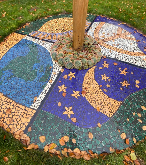 Peace Pole mosaic